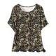 thumbnail image 1 of Camisetas de Manga Corta para Mujeres, Camiseta de Cuello Redondo Impresa de Moda, Primavera Y Verano Casual, 1 of 9
