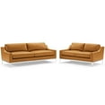 thumbnail image 2 of Modway Harness Stainless Steel Base Leather Sofa and Loveseat Set in Tan, 2 of 6