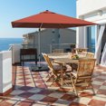 thumbnail image 4 of Gymax 10 Ft Square Offset Hanging Patio Umbrella 360 Degree Tilt Brick Red, 4 of 10