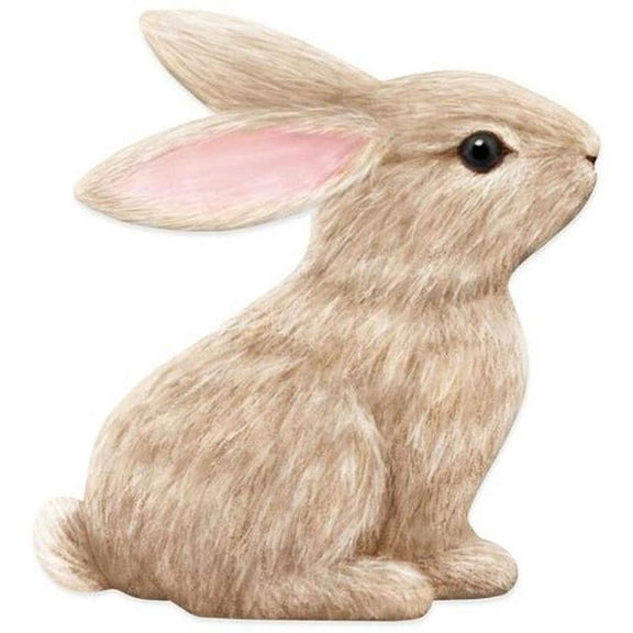 12" Metal Sitting Bunny: Tan