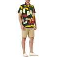 thumbnail image 2 of Unique Bargains Men's Summer Shirts Short Sleeve Irregular Geometric Button Down Shirt, 2 of 5