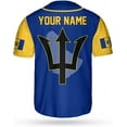 thumbnail image 3 of Personalized Barbados Baseball Jersey Shirt, Bajan Flag Jersey, Barbados Jersey for Men and Women Jersey Bajan (S), 3 of 4