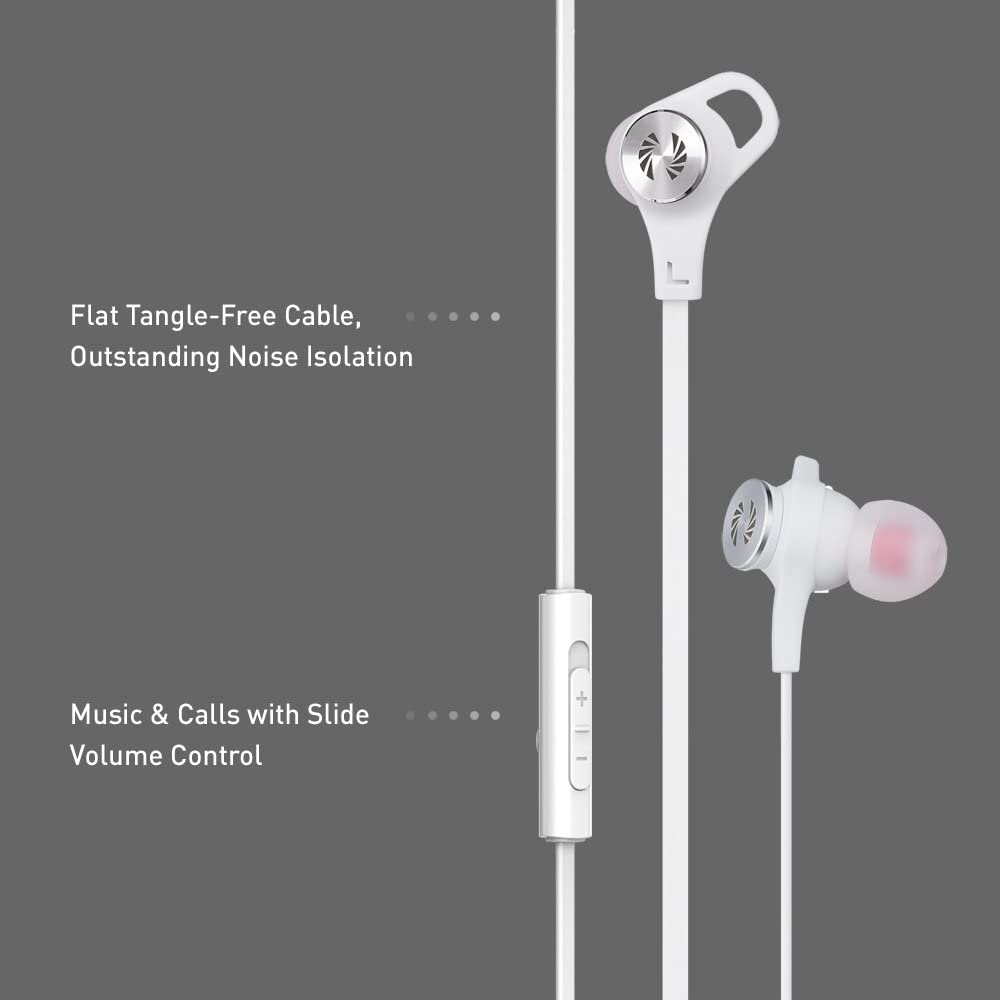 Phiaton C530S in Ear Stereo Wired Earbuds with Headphone Jack. Earphones with Microphone and Controller, Extra Bass, Inline Controls
