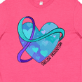 thumbnail image 4 of Inktastic Suicide Prevention Awareness Purple and Teal Heart Ribbon Youth T-Shirt, 4 of 5