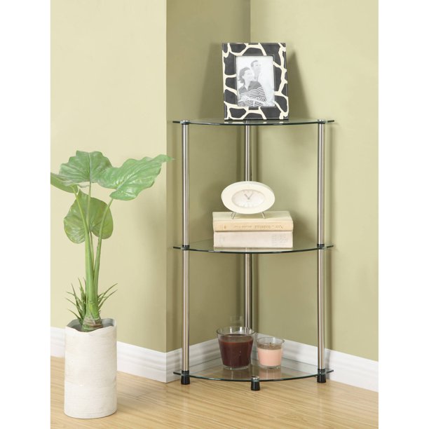 Convenience Concepts Designs2Go No Tools 3 Tier Corner Shelf, Multiple