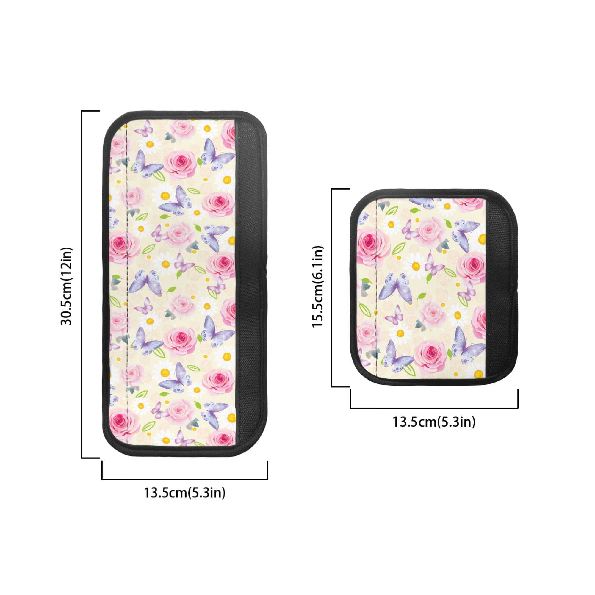 SEANATIVE Refrigerator Door Handle Covers Washable Keep Kitchen Appliances Clean from Food Stain, Smudges Fingertips Fridge Oven Home Decorations, Rose Butterfly Daisy Leaf