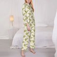 thumbnail image 3 of Honeii Green Snake print Women's Pajama Sets Long Sleeve Button Down Sleepwear Nightwear Soft Pjs Lounge Sets-XX-Large, 3 of 7