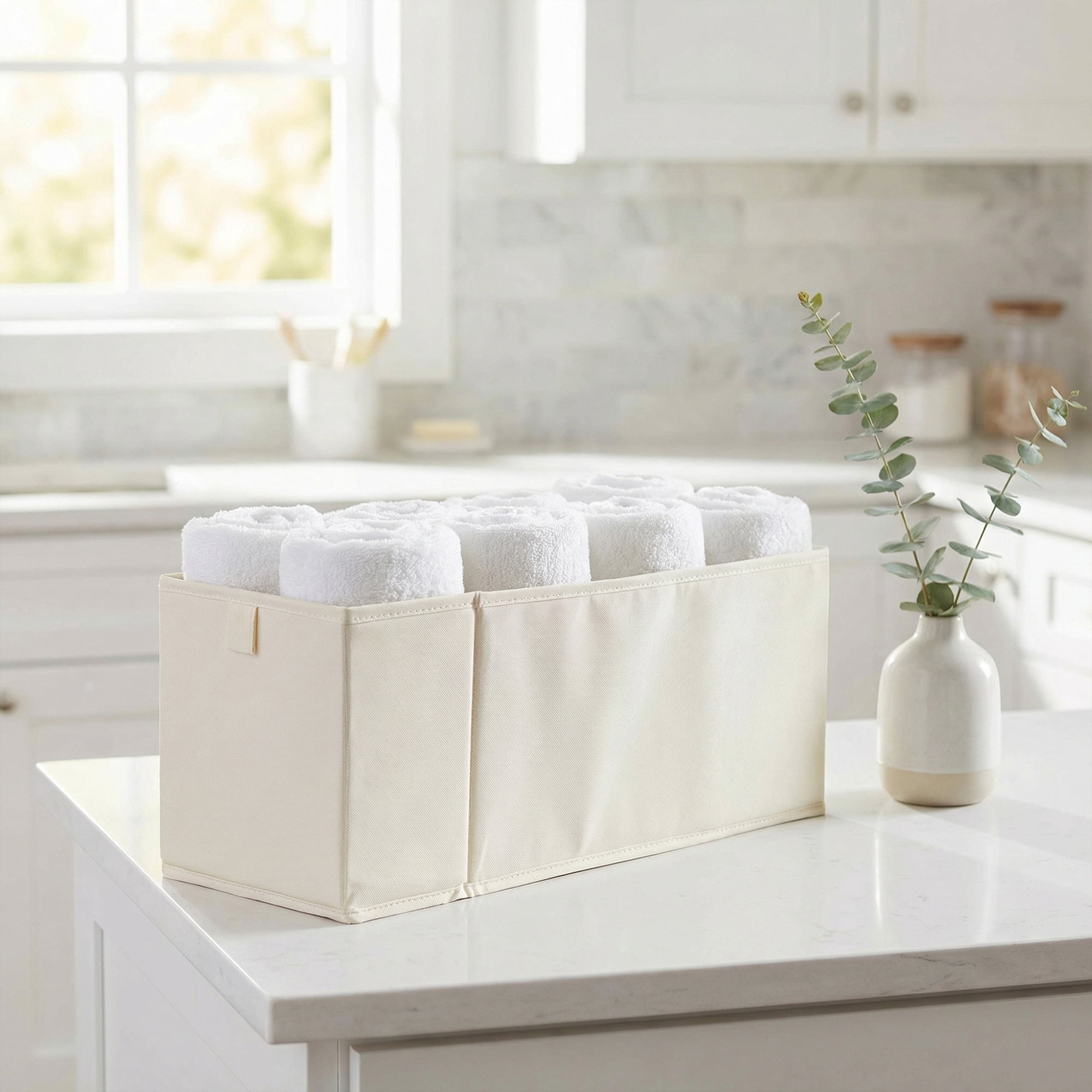 Unique Bargains 3pcs Storage Cube Fabric Storage Bin White 20.9*6.7*7.9in