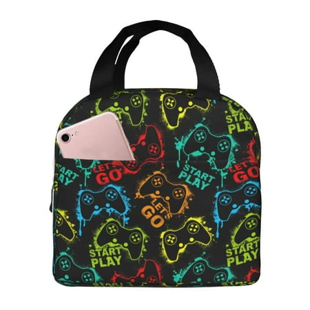 Insulated Lunch Bag for Women Men - Play Game Start Leakproof Cooler Lunch Box for Women Men  Lunch Tote Bags for Work School Picnic Travel