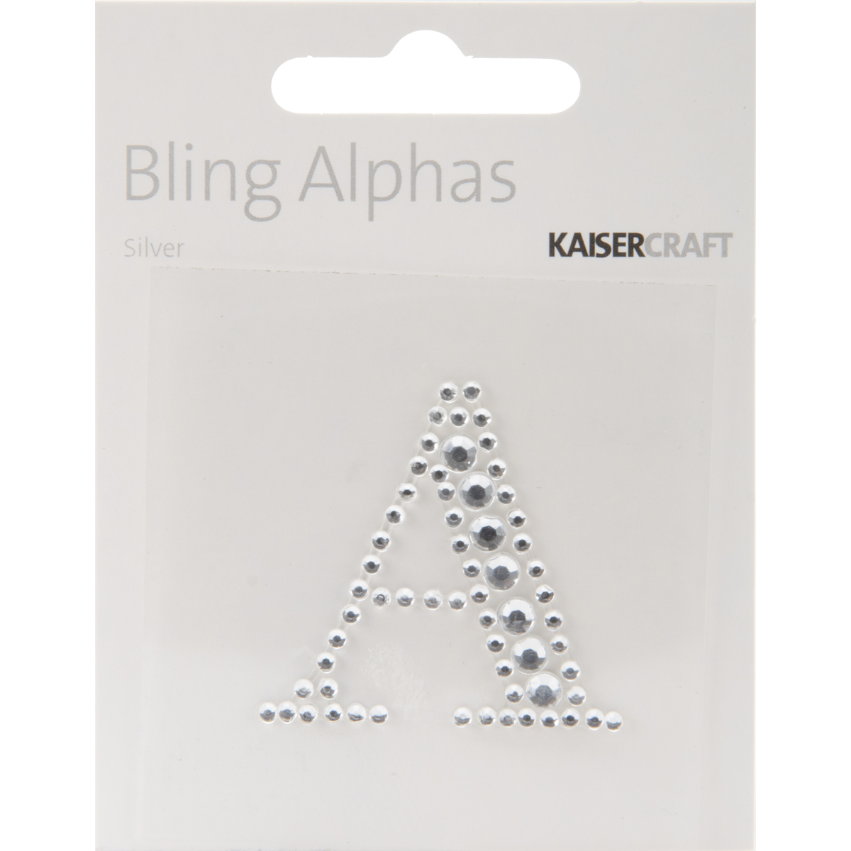 Bling Alphas SelfAdhesive Rhinestone Letter 1.375"Silver Crystal A