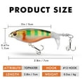 thumbnail image 6 of TRUSCEND Top Water Whopper Plopper Lures with BKK Hooks, Fishing Lures for Freshwater or Saltwater, Floating Lures for Bass Catfish Pike, Surface Wobble PoPobait Bass Baits Fishing Gifts for Men, 6 of 8