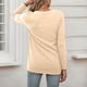 thumbnail image 3 of MHFRRA Camisetas de Mujer para Uso Informal, Otoño e Invierno, Camisetas de Manga Larga con Cuello Redondo para Una Comodidad Diaria. Beige, 3 of 5