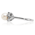 thumbnail image 5 of 14K Solid White Gold 6mm Freshwater Cultured Pearl Diamond Ring, 5 of 9