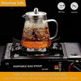thumbnail image 3 of 950ml/30oz Glass Teapot Kettle With Removable Stainless Steel Infuser & Matching Silicone Coasters, 3 of 5