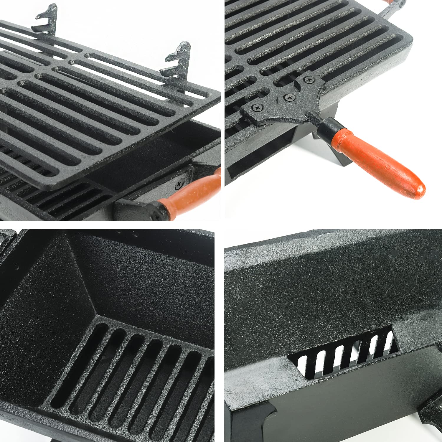 Sungmor Cast Iron Bbq Grill Tabletop Small Charcoal Stove for Heating Food, 1 Count, 31.5 x 19CM