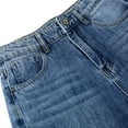 thumbnail image 6 of KIDSCOOL SPACE Girls Slim Jeans,Wide-leg Simple Design Denim Pants,Light Blue,8-9 Years, 6 of 7