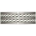 thumbnail image 3 of Titanium/Silver Two-Tone Titanium Antiqued & Brushed With Sterling Silver Braided Inlay 8mm Band (Size 14) Made In China tb216-14, 3 of 5