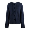 thumbnail image 3 of Cardigan Sweaters for Women Casual Long Sleeve Button Hooded Knitted Sweater Jacket Coat Womens Cardigan Sweaters, 3 of 6