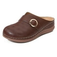 thumbnail image 1 of IUJSOY Women's Slip on Mules Closed Toe Clogs with Arch Support Leather Hollow Out Sandals Shoes, 1 of 9