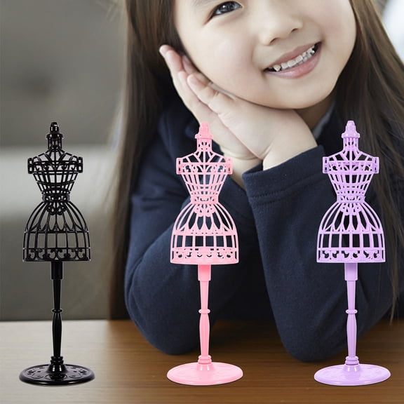 HONMEET Mini Dress Form Mannequin Pink Plastic 12Pcs Jewelry Holder