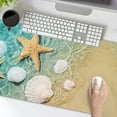 thumbnail image 3 of Beach Mouse Pad 35.4 X 15.7 Inch XXL Summer Starfish Beach Themed Teal and Tan Print Full Desk Mousepad Extended Large Non-Slip Rubber Base Keyboard Mat with Stitched Edges for Gaming Office, 3 of 6