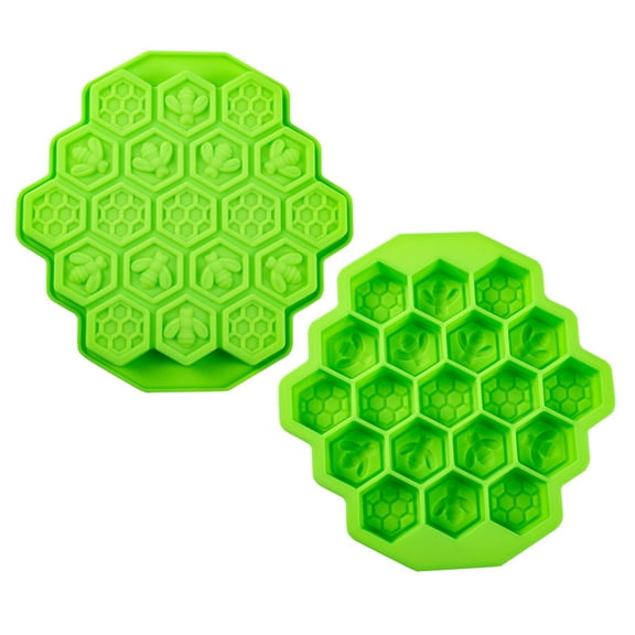 1 Pcs Honeycomb Silicone Mold, Clearance, 19 Cavities Chocolate Muffin Cookie Baking Pan Soap Making Ice Tray Baking Supplies for Kids DIY Green