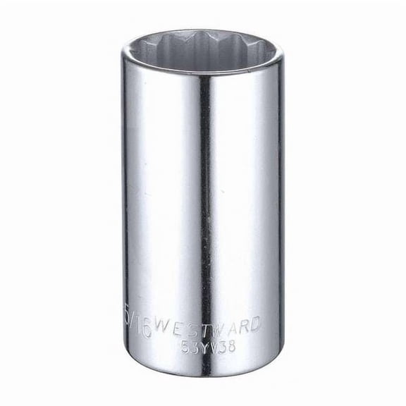 Westward Socket, Steel, Chrome, 1 5/16 in 53YV38