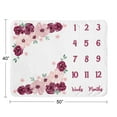 thumbnail image 6 of Sweet Jojo Designs Watercolor Floral Red Pink and Grey Fleece Milestone Baby Blanket 3 Piece Set, 6 of 6
