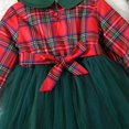 thumbnail image 5 of Tfken Christmas Toddler Girls Dress Long Sleeve Plaid Print A-Line Relaxed Mesh Green Dresses Size 18-24 Months, 5 of 7