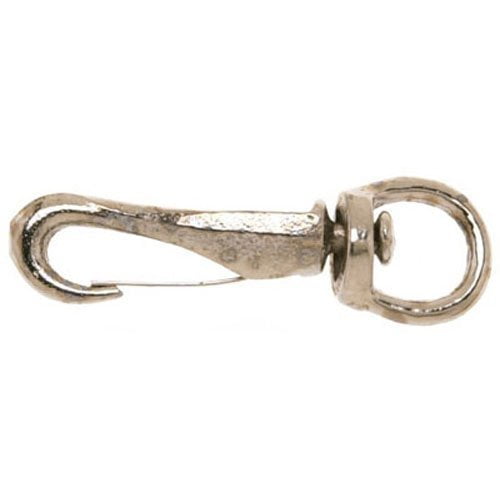 Campbell T7601912 Swiveling Spring Snap, Malleable, Nickel Plated, 3/8" Round Eye, 5/32" Opening, 2" Length, 20 lbs Load Capacity, Pack of 10