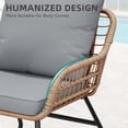 thumbnail image 4 of 4-Piece Outdoor Rattan Patio Bistro Sofa Furniture Set, Straight Leg Design with Washable Seat Cushions & Tempered Glass Top Table, All-Weather Conversation Set for Garden, Balcony, Porch & Poolside, 4 of 6
