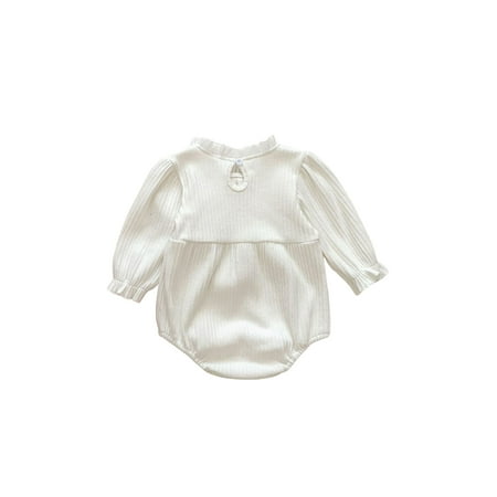 

Gupgi Baby Girls Romper Long Sleeve Crew Neck Bowknot Patchwork Autumn Bodysuit for Casual Daily