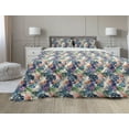 thumbnail image 1 of Tropical Comforter & Sham Bedding Set, Flowers and Leaves of Exotic Plants Tropic Jungle Rainforest Theme Pattern, 3 pcs Duvet Set Microfiber Filling Quilt, 5 Sizes, Multicolor, by Ambesonne, 1 of 4