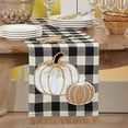 thumbnail image 2 of Fennco Styles Buffalo Plaid Harvest Pumpkin Fringe Table Runner 14" W X 72" L - Black & White Traditional Table Cover for Home, Banquets, Thanksgiving, Christmas, Family Gath, 2 of 4