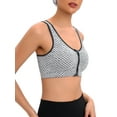 thumbnail image 6 of LELINTA Women's Zip Front Sports Bra Wireless Racerback Yoga Bras Active Sport Bras, 6 of 7