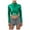 Green, variant on Women's Metallic Liquid Mock Neck Crop Tops Turtleneck Shiny Long Sleeve Crop Top T-Shirt Clubwear Gray XXL