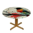 thumbnail image 3 of Patifu Bird Branch Paint Splatters Round Tablecloth Stain-Resistant Washable Waterproof Fabric Table Cover Home Decor 54"-58, 3 of 8