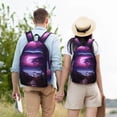 thumbnail image 4 of Yiaed Purple Moon Tree Night Sky Print Print Laptop Backpack Travel Canvas Backpack Vintage Aesthetic Backpack for School Knapsack Backpack Backpack for School-Small, 4 of 5