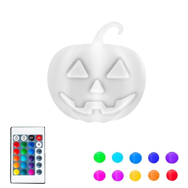 Novelty Lights 16 Inch RGB Pumpkin Rechargeable Night Light, Waterproof Mood Lighting with Remote Control, Color-Changing Glow Pumpkin for Indoor/Outdoor Use