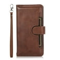 thumbnail image 3 of Compatible with Samsung Galaxy S25 Wallet Case with Credit Card Holder, Flip Folio Book PU Leather Vintage Phone Case Shockproof Multifunctional Cover Women Men for Galaxy S25, Coffee, 3 of 7