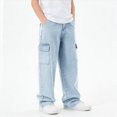 thumbnail image 2 of Gibobby Boys Pants Little Boys Pants Cargo Joggers Pants 2T 3T 4T 5T 6T 7T Toddler Quick Dry Lightweight Hiking Pants Kids Toddler Pull On Pants(12-13 Years,Light Blue), 2 of 4
