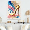 thumbnail image 2 of Designart Pink And Blue Art Deco High Heel Shoes VI Canvas Wall Art, 2 of 5