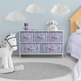 thumbnail image 6 of BuySphere Kids Dresser with 5 Drawers - Storage Chest Organizer Unit with Steel Frame, Wood Top, Easy Pull Fabric Bins - Long Wide TV Stand for Bedroom Furniture, Hallway, Closet & Office Organization, 6 of 14