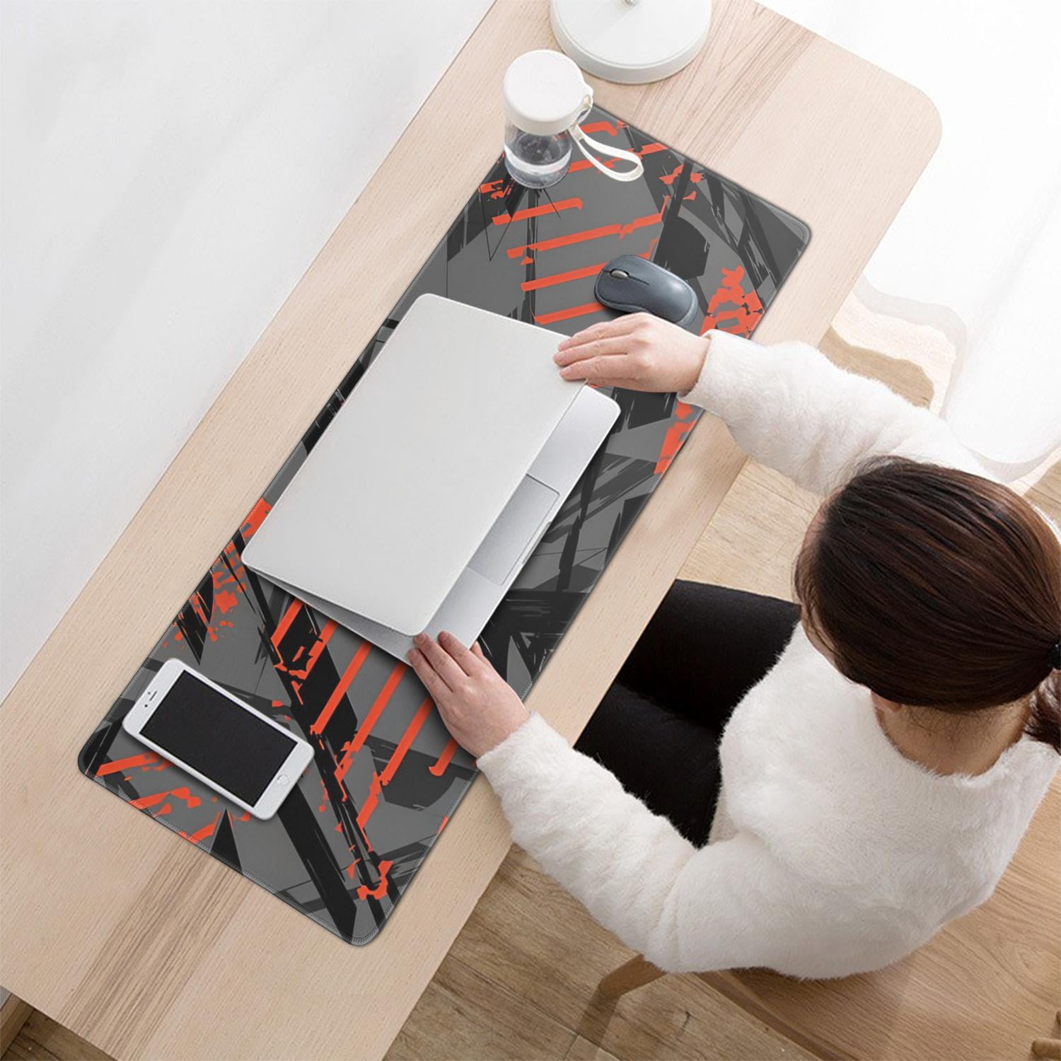 Power up Your Game with Large Black Red Gaming Mouse Pad (31.5x11.8 inch) - Non-Slip Base, Stitched Edge for High-Precision Gameplay