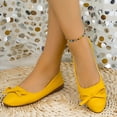 thumbnail image 4 of Falda de Cuero Larga Vintage Low-Top Cuero Suave Bowknot Tacón Bajo Punteado-Dedo Del Pie Zapatos Casuales de las Mujeres, 4 of 9