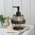 thumbnail image 2 of nu steel Resin crackled Ice Refillable Liquid Soap Dispenser Pump Bottle for Bathroom Vanity Countertop, Sink-Holds Essential Oils,Lotions,Liquid Soaps,Hand Soap,Hand Sanitizer,Oil rubbed bronze, 2 of 4
