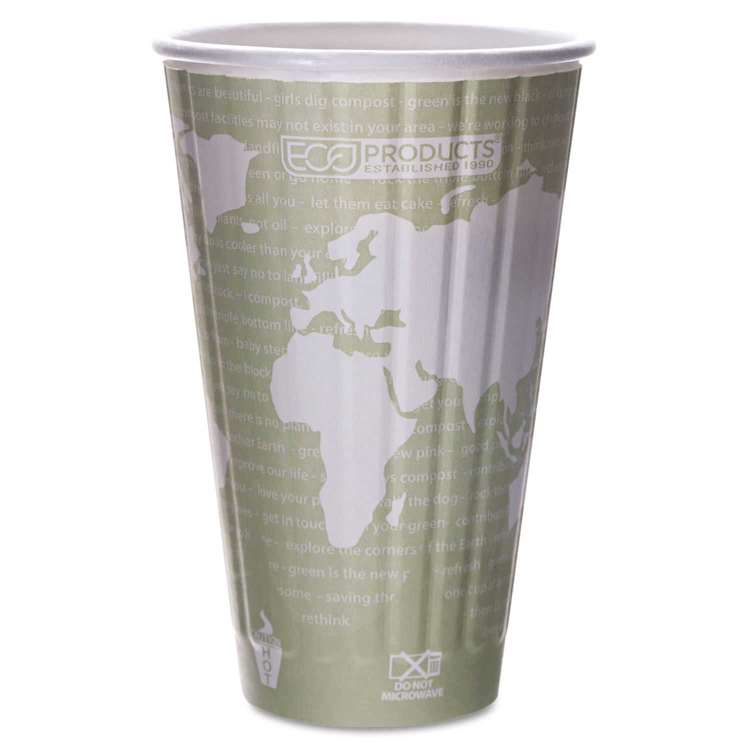 Eco-products® World Art Renewable And Compostable Insulated Hot Cups, Pla, 16 Oz, 40/packs, 15 Packs/carton