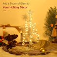 thumbnail image 2 of Lámpara de árbol de Navidad, árbol de Navidad en espiral de cristal con estrella brillante, luz de árbol de Navidad plateada de 10 pulgadas que funciona con pilas con soporte de metal para decoración, 2 of 5