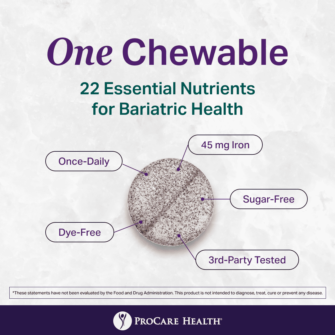 ProCare Health Core-45 Bariatric Chewable Multivitamin 45 mg Iron, Fruit Punch, 30 Ct