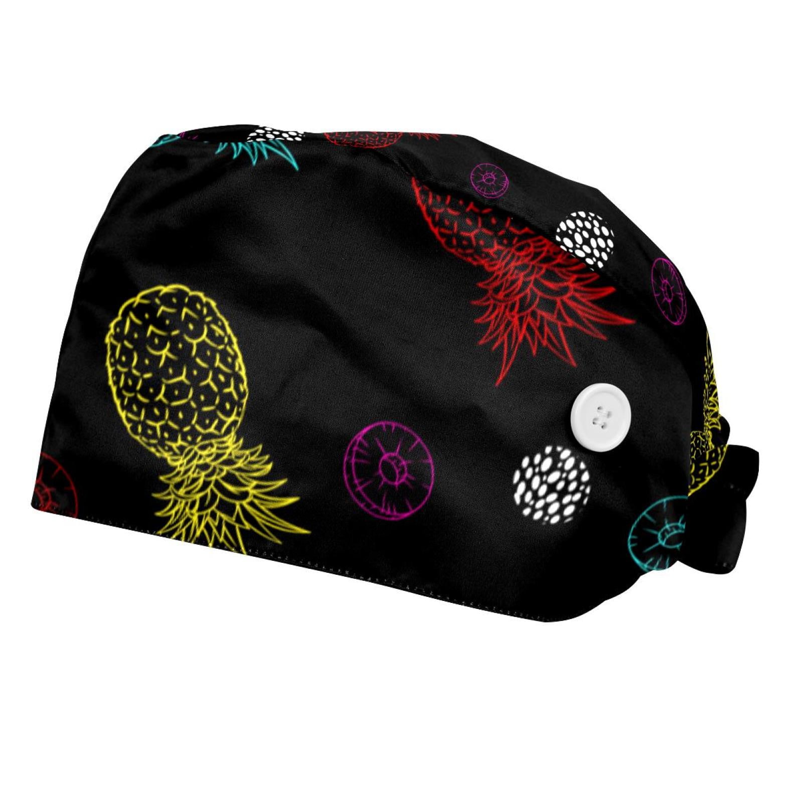 Adjustable Working Cap With Sweatband For Nurses, Chefs & Professionals | Bouffant Hat, Multi-Color Print